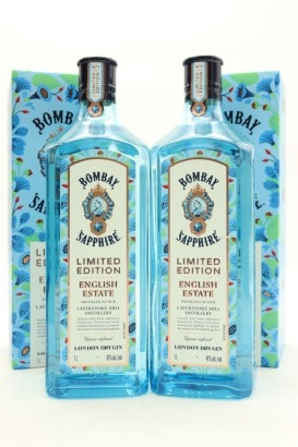 (2) Bombay Sapphire Limited Edition English Estate London Dry Gin, England, 41% ABV, 1000ml (GB)