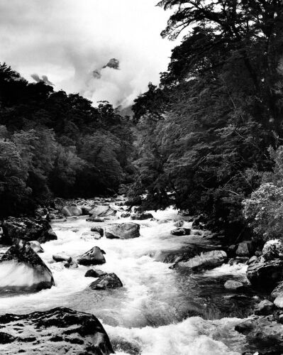 ROY SINCLAIR; CHRISTCHURCH PRESS COMPANY The Tutoko River near Milford Sound Photographed from Bridge