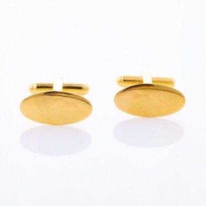 Gold Plated, Oval Cufflinks