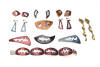 A collection of Danish copper and enamel jewellery including brooches, bracelet and earrings.
