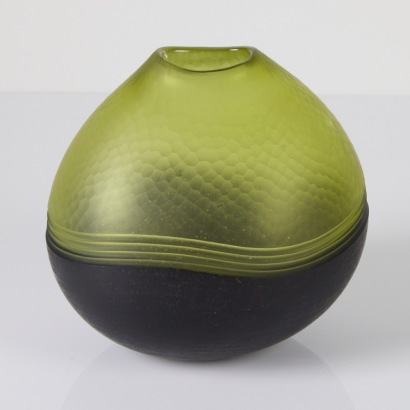 A Lyndsay Patterson Green and Black Vessel