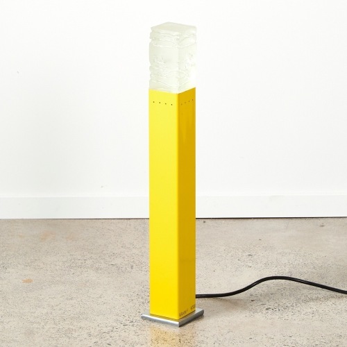 A Wade Clear Cast Glass Yellow Floor Light