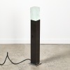 A Wade Clear Cast Glass Black Floor Light