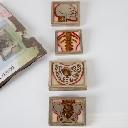 A Set of Four Steph Lusted 'The Human Body' Brooches