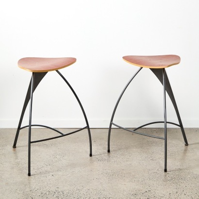 A Pair of Gary Hunt Crisp Stools by Brilliant Studio