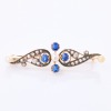 8ct Rose Gold / Silver, Antique, .64ct Sapphire / .35ct Diamond Set Bar Brooch