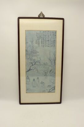 A Chinese Court Figure Hanging Screen by Shen Zhouhui (reproduction)