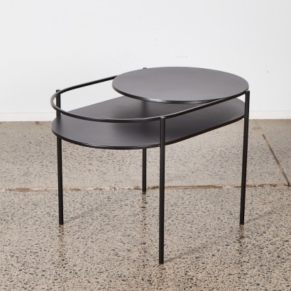 A Modern Black Metal Coffee Table