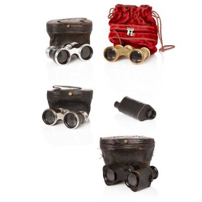 An Assortment of Five Vintage Small 19th Century French, German and English Monocular, Binocular and Opera Glasses