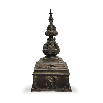 An 18th/19th Century Chinese Tibetan Bronze Stupa