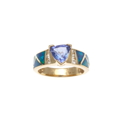 14ct Tanzanite and Opal Ring