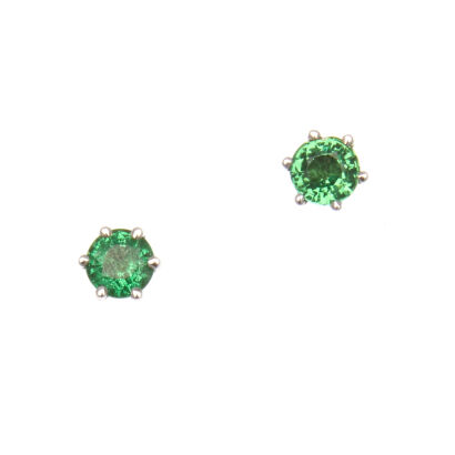 18ct White Gold Tsavorite Stud Earrings