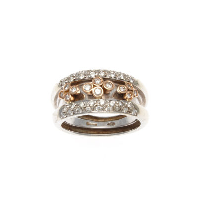 18ct White and Rose Gold Piero Milano Ring