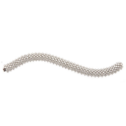 18ct White Gold Modern Diamond Bracelet