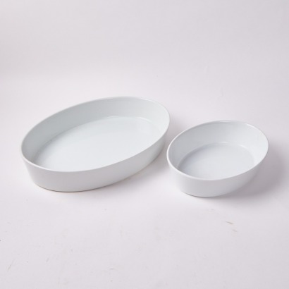 A Pillivuyt 37cm And 26cm Oval Baking Dishes Made in France
