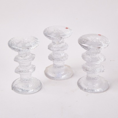 A Set Of Three Iitala Festivo by Timo Sarpaneva Candle Holders. Made in Finland