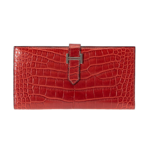 Herm&egrave;s Crocodile Bearn Wallet