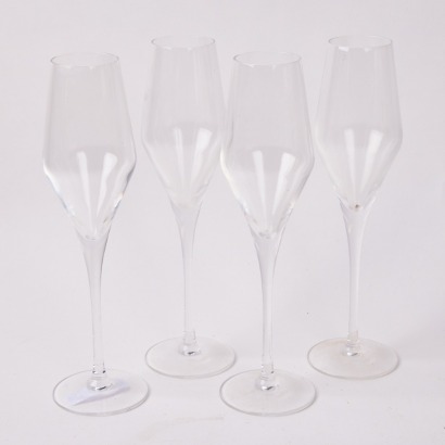 A Set Of For Oberglas Champagne Glasses (New) Made in Germany