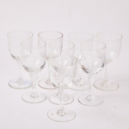 A Set of Eight Stemmed Liquor Glasses