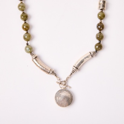 A Sterling Silver and Faceted Labradorite Necklace