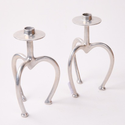 A Pair of Stephane Rondel Candlestick Holders