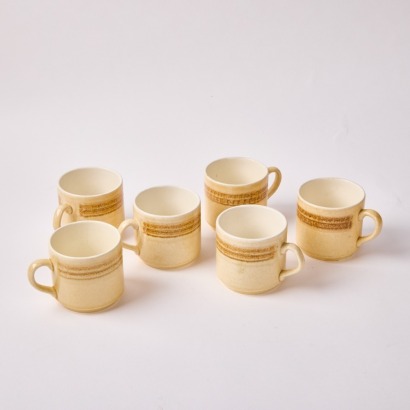 A Set Of Six Crown Lynn Coffee Cups