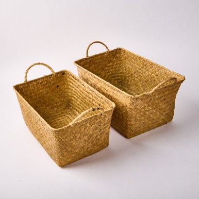 A Pair Of Woven Flax Baskets