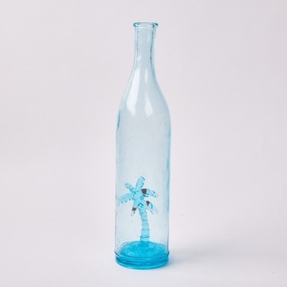 A Decorative Blue Glass Bottle