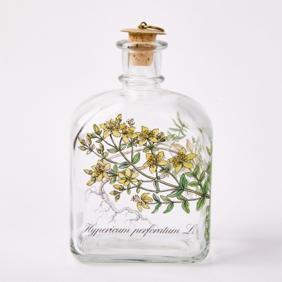 A Holmegaard Danish Botanical Glass Decanter