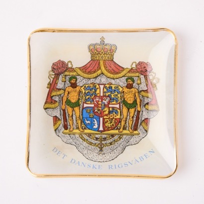 A Kingdom Of Denmark Royal Coat Of Arms Ash Tray Set Dankse Rigsvaben