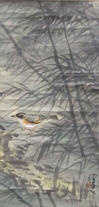 A Chinese Painting of Flowers and Bird (Chen Peiqiu Mark)