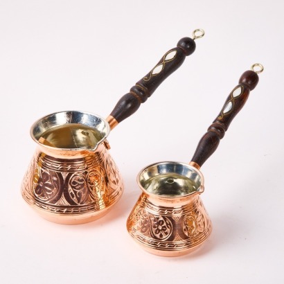 A Graduated Pair of DEMMEX Copper Coffee Pots