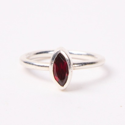 A Sterling Silver & Garnet Ring