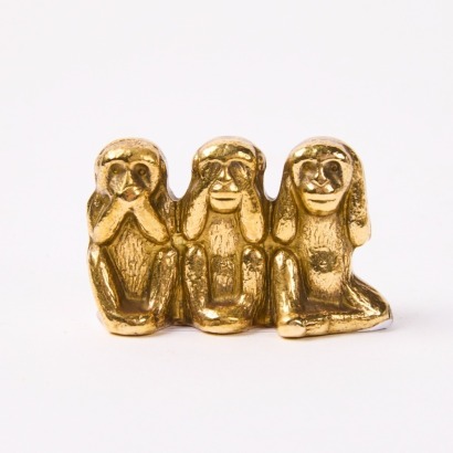 A Peerage Brass Three Wise Monkeys Figure