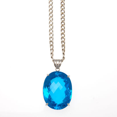 London Blue Topaz Pendant and Chain