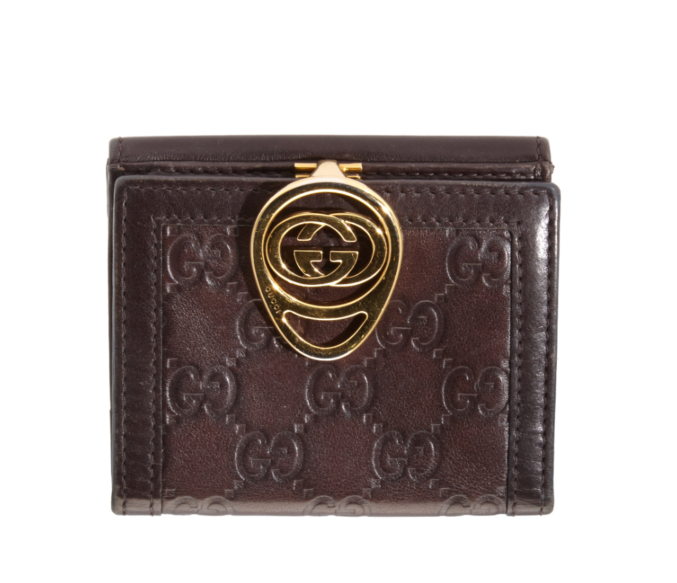 Gucci Monogram-Embossed Leather Wallet