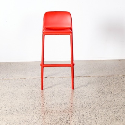 A Single Italian Nardi High Stool In Red