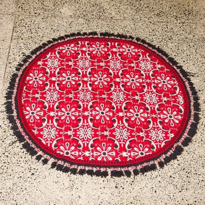 A Circular Hand Knotted Mandala Rug