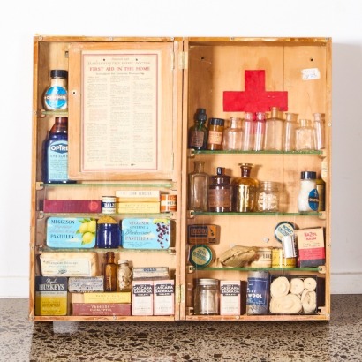 A Vintage Medicine Display Cabinet