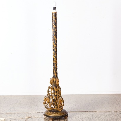 A Carved Chinese Standard Lamp