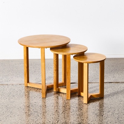 A Set of Three Graduated Oak Side Tables