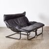 A 1980s Italian Tubular Steel and Leather Two Seat Lounge - 4