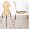 A Pair Stephane Rondel Rattan Peanut Chairs - 2