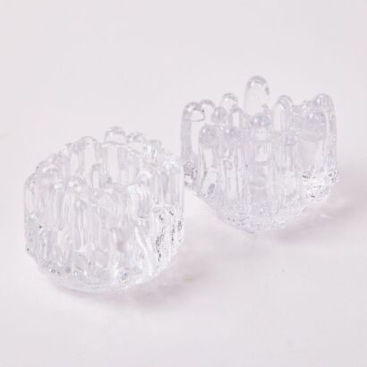 A Pair of Kosta Boda Polar Ice Votives