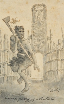 HORATIO ROBLEY Scene at Maketu with Carved Gateway