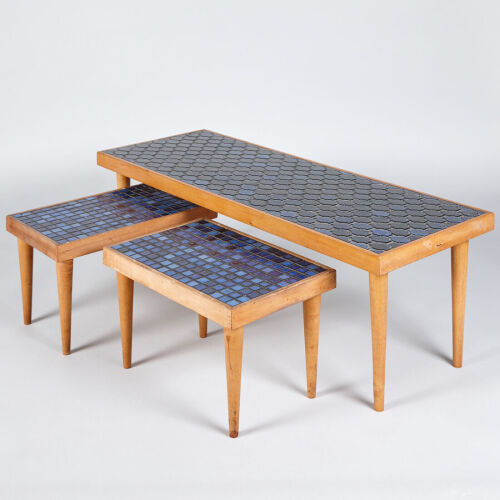 A 1960's Rectangular Nest of Tiled Tables