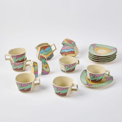 A Dorothy Hafner for Rosenthal Memphis Style Flash Tea Set