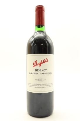 (1) 1999 Penfolds Bin 407 Cabernet Sauvignon, South Australia