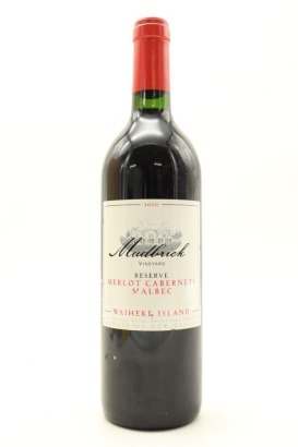 (1) 2000 Mudbrick Vineyard Reserve Merlot - Cabernets - Malbec, Waiheke Island