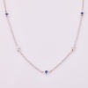 18ct White Gold, 45cm Modern, .30ct Sapphire / .21ct Diamond Necklace